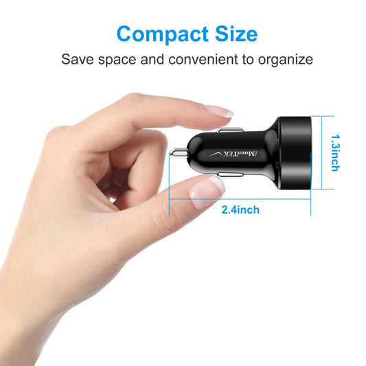 Universal 15W-3.1A Dual USB Car Charger Adapter Aluminum Alloy Fast Car Charging Adapter For IOS Phone XR XS Tablet PC