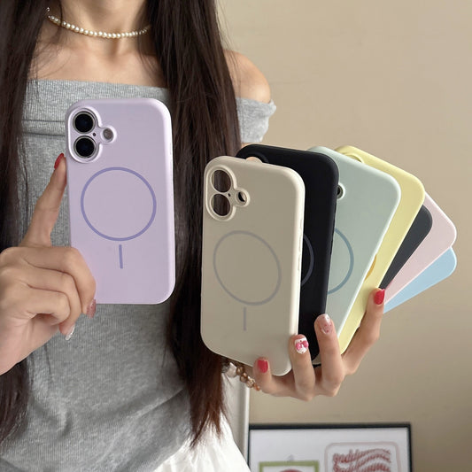 Applicable To 17 Fine Circle Magnetic Phone Case Liquid Silicone