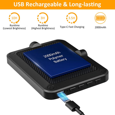 1Pc Rechargeable Selfie Light Fill Light 2000mAh Portable Clip On Light With 3 Light Modes 10 Brightness Levels For Phone Laptop Live Stream Make Up Photography