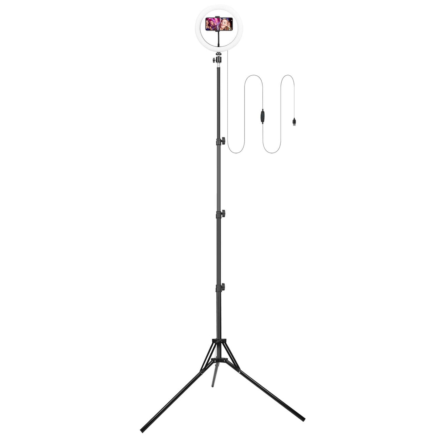 10in LED Selfie Ring Light Dimmable 120 LEDs Makeup Ring Lights With Adjustable Tripod Stand Cell Phone Holder USB Powered For YouTube Video Live Stream Makeup Photography