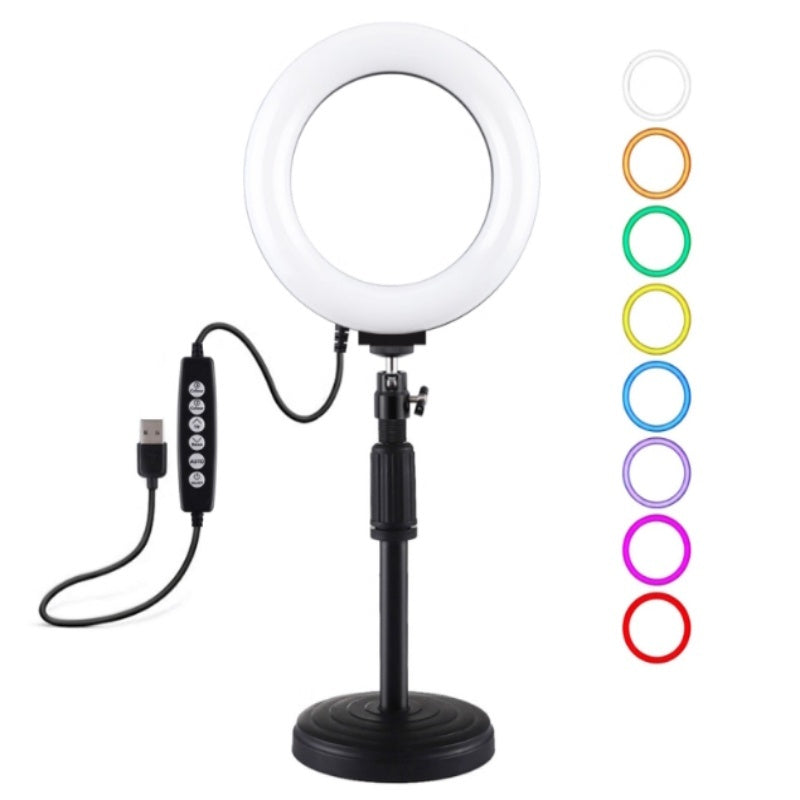 Dual Mobile Phone Position Desktop Live Broadcast Fill Light Ring-shaped Beauty Selfie Multi-function Anchor Bracket