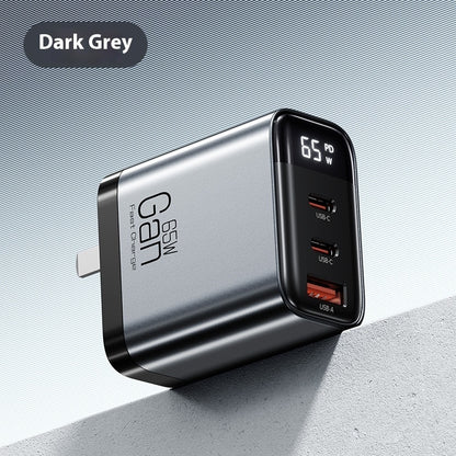 Gallium Nitride Three-port Charging Plug Smart Digital Display Mobile Phone Charger