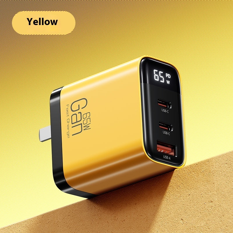 Gallium Nitride Three-port Charging Plug Smart Digital Display Mobile Phone Charger