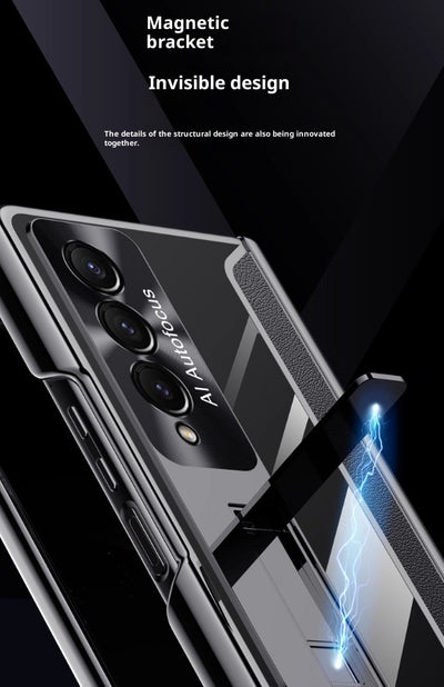 HD Transparent Shatter-resistant With Bracket Shell Film Integrated Phone Case