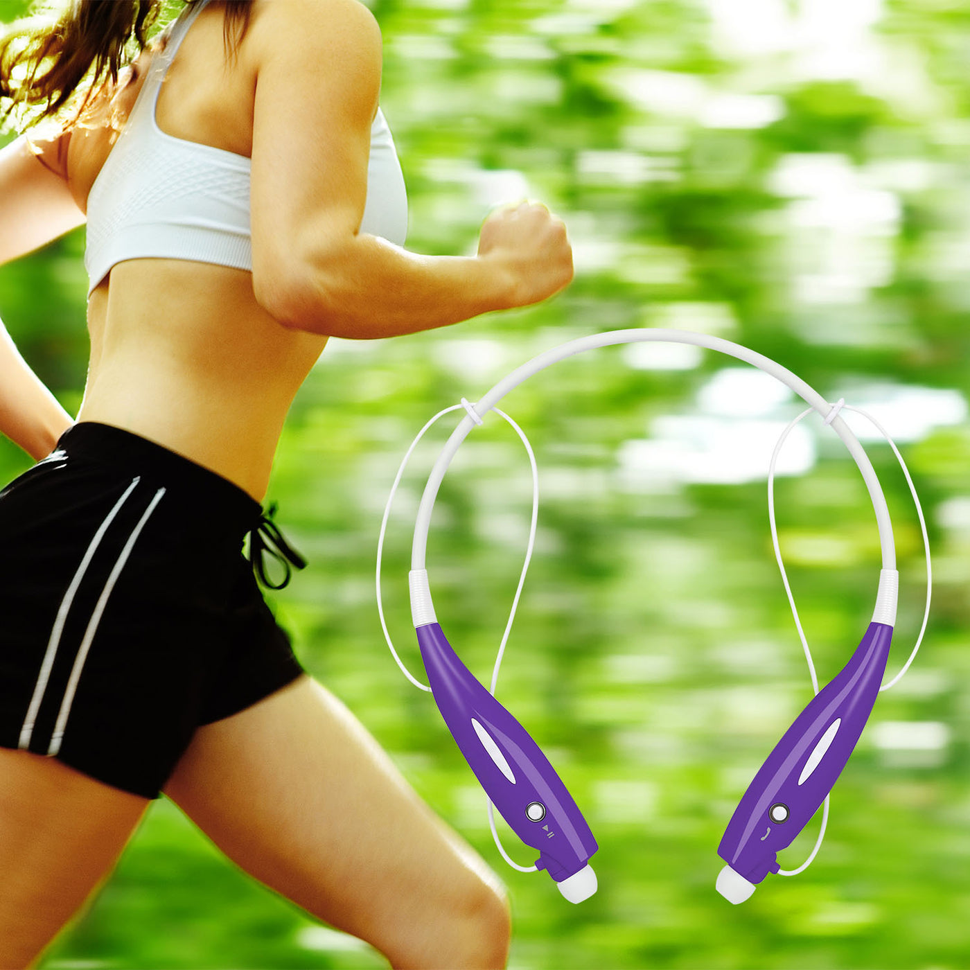 Wireless Stereo Headsets Sport Neckband Headphones In-ear Magnetic IPX4 Waterproof Earbuds With Built-in Mic Call Vibrate Alert Number Broadcast Running Gym