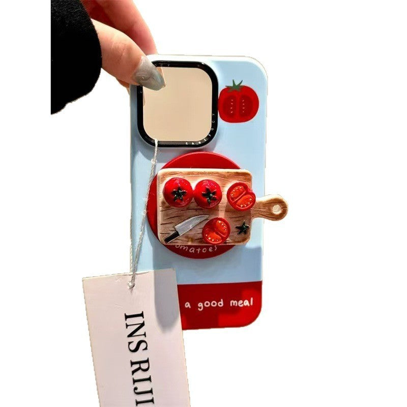 Cute Tomato Cutting Board Magnetic Bracket Phone Case