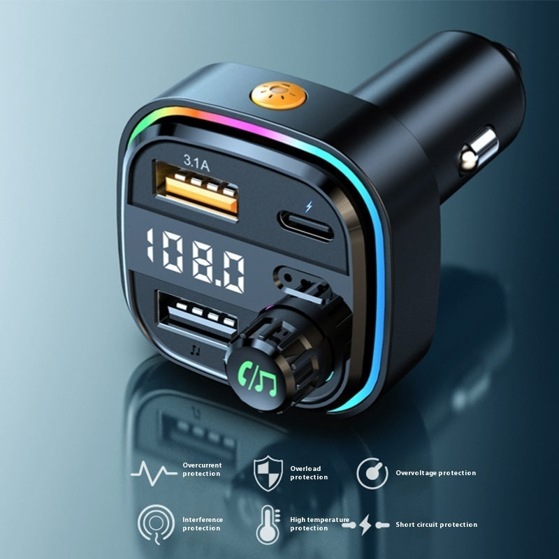 Bluetooth Automotive MP3 Player Charger Multi-function Vehicle-mounted FM Emitter Car Charger Fast Charge
