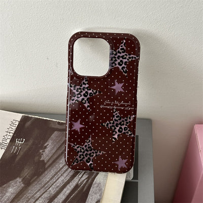 Double-layer Half-pack Polka Dot Phone Case XINGX Leopard Print Protective Cover