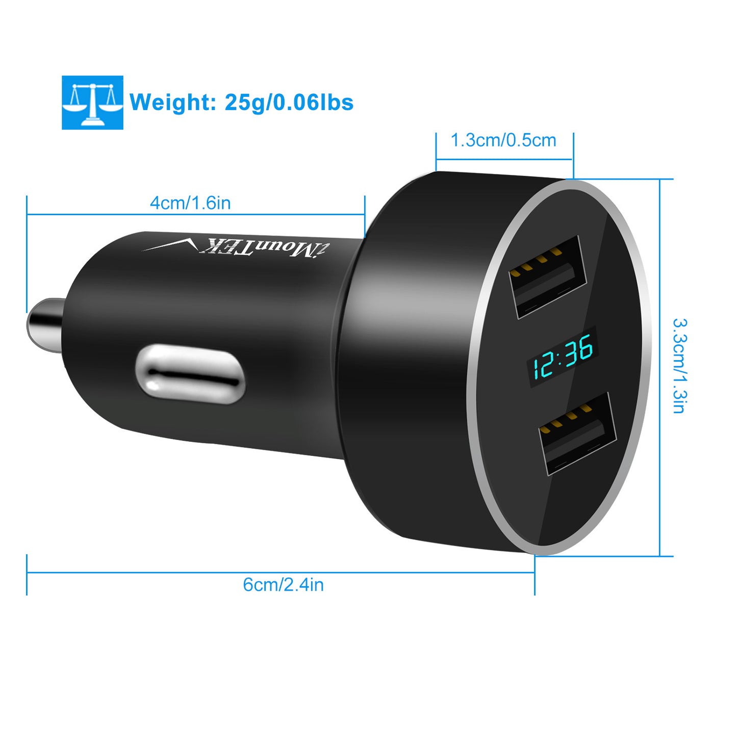 Universal 15W-3.1A Dual USB Car Charger Adapter Aluminum Alloy Fast Car Charging Adapter For IOS Phone XR XS Tablet PC