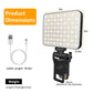 1Pc Rechargeable Selfie Light Fill Light 2000mAh Portable Clip On Light With 3 Light Modes 10 Brightness Levels For Phone Laptop Live Stream Make Up Photography