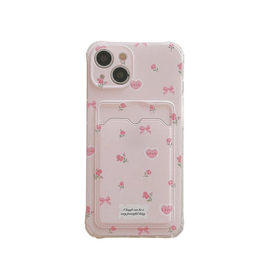 Small Broken Flower Phone Case Can Be Inserted Card