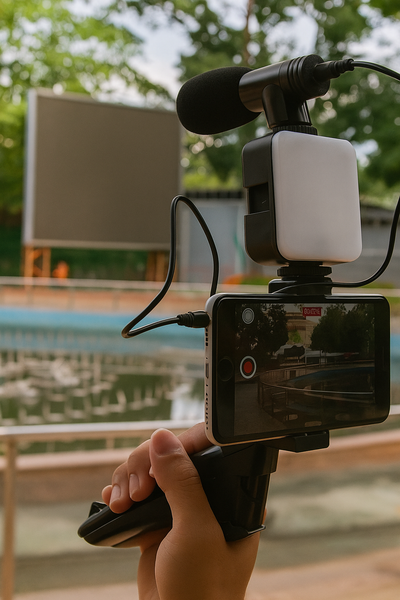 Kit Vidéo Complet avec Trépied, Lumière LED & Microphone