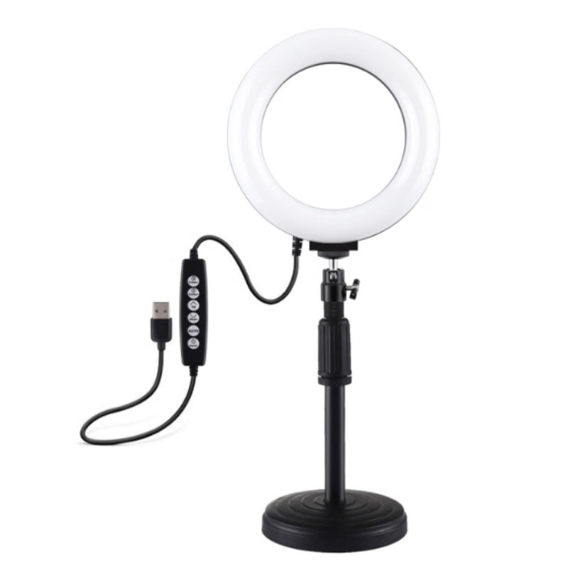 Dual Mobile Phone Position Desktop Live Broadcast Fill Light Ring-shaped Beauty Selfie Multi-function Anchor Bracket